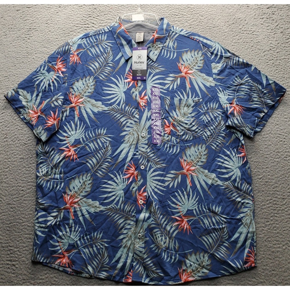 Hurley Golf Boardwalk Hawaiian Shirt Mens XXL Multi Floral Tropical Button Up